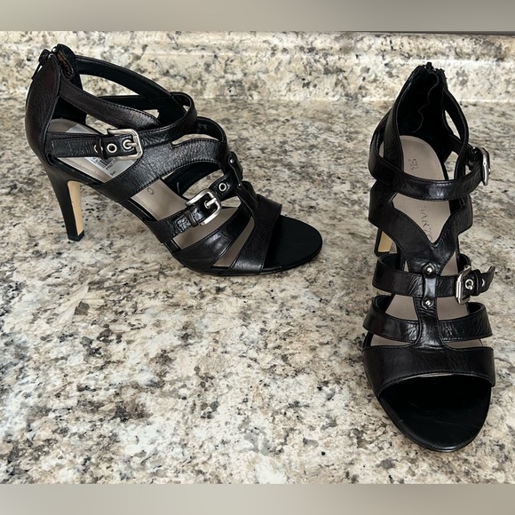 Franco Sarto Black Strappy Heels - Picture 2 of 13